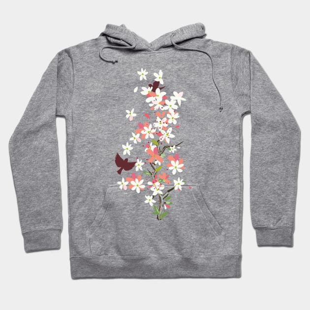 Sakura Birds Hoodie by SWON Design